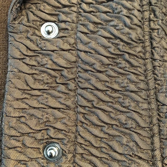 Sigrid Olsen Europe High Collar Sweater Jacket w Snap Front in Brown Size 2 - Picture 6 of 15